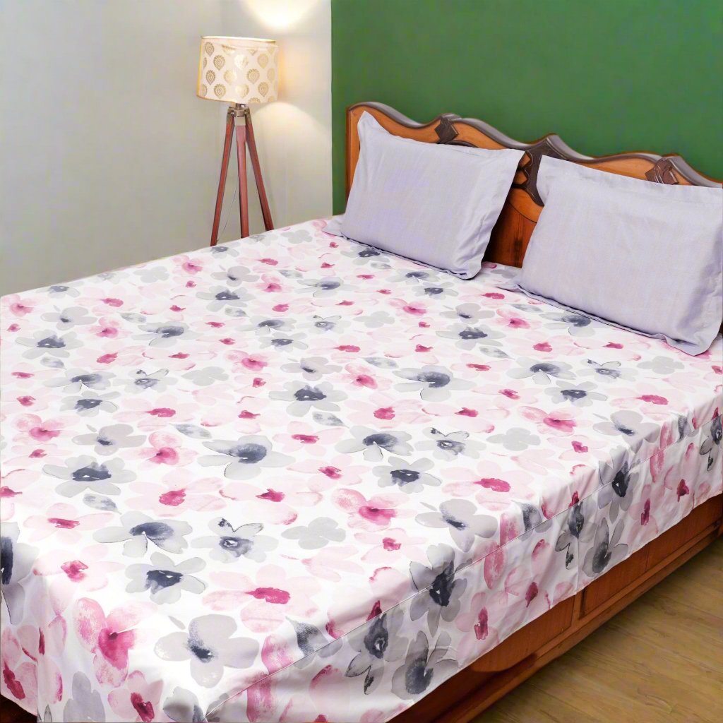 Blush Bedsheet Set King Size, 108" x 108" - Coral Slub -